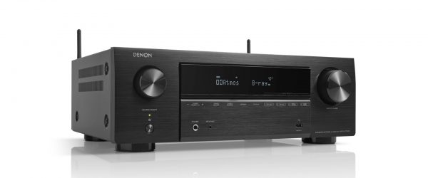 Front view of Denon AVR-X1700H angling away to the right
