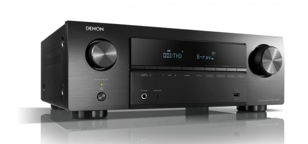 Front view angled away to the right of Denon AXR-X550BT