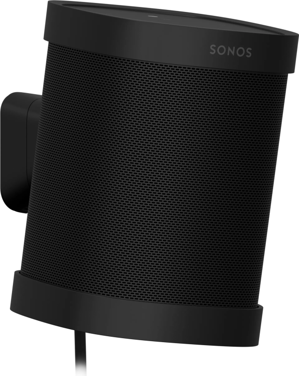 Black Sonos One Wall Mount close up of speaker attached to mount