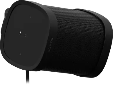 Black Sonos One Wall Mount with speaker attached at an angle, top of speaker to the left side.