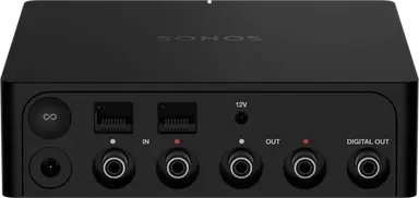 Rear of Sonos PORT Network Audio Streamer showing interconnects for input and output