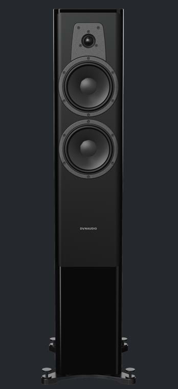 Black Dynaudio Contour 30i Floorstanding Speaker facing forward without speaker grill