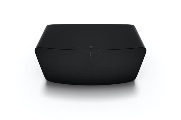 Top profile of Black Sonos Five Premium Speaker facing forward