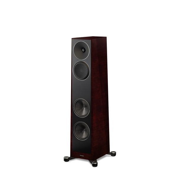 Midnight Cherry Paradigm Founder 80F Floorstanding Speaker with no speaker grill angled away and to the left