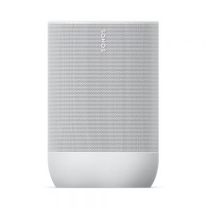 Forward on view of the white Sonos Move Portable Smart Speaker