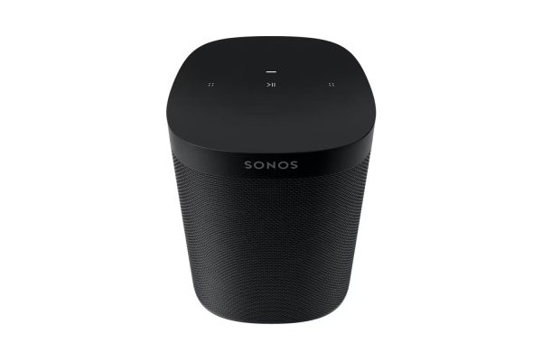 Upward profile of Black Sonos One SL Smart Speaker