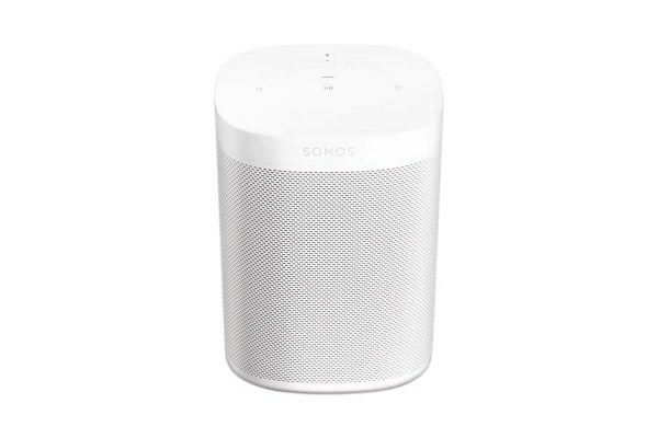 Upward image of White Sonos One Smart Speaker