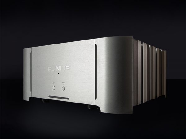Side angle shot Plinius Reference A-150 Power Amplifier facing slightly away on the left from viewer