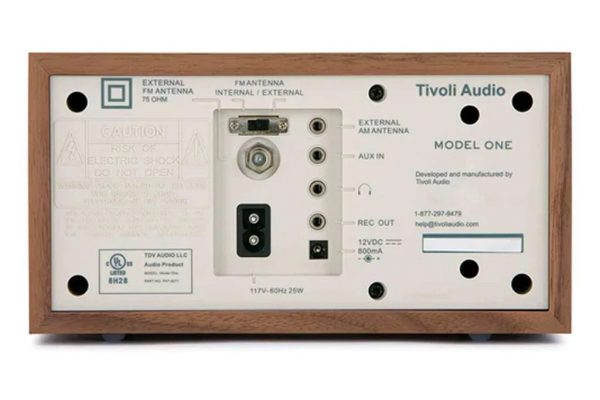 Model One Rear panel showing antenna connection and inputs.