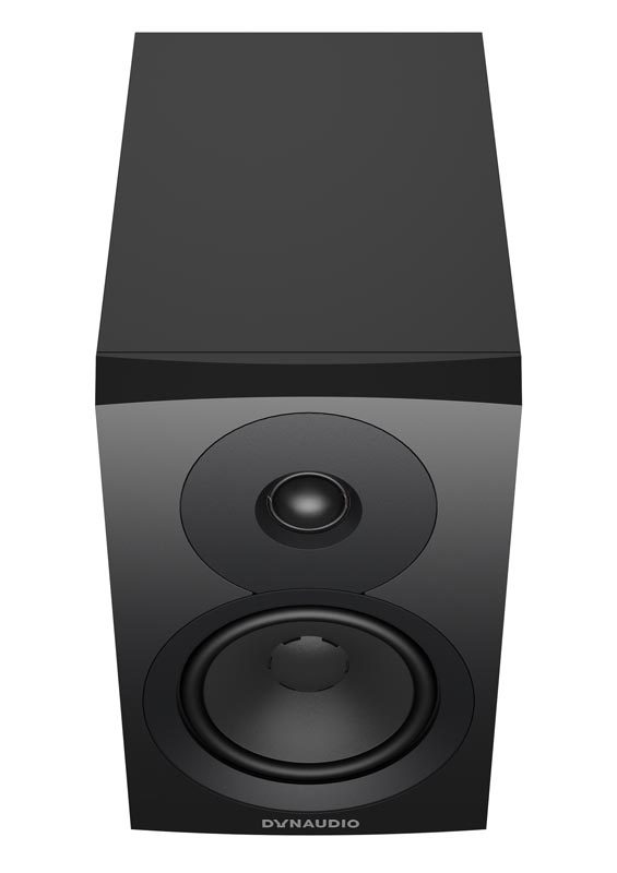 Dynaudio Emit 10 in black finish top view facing down.
