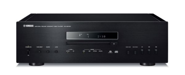 Black Yamaha CD-S2100 Cd player front facing camera. Elegant, yet simple design for a CD player, ease of use was priority.